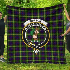 Watson Modern Tartan Clan Badge Premium Quilt Th8 Home Decor  Quilt